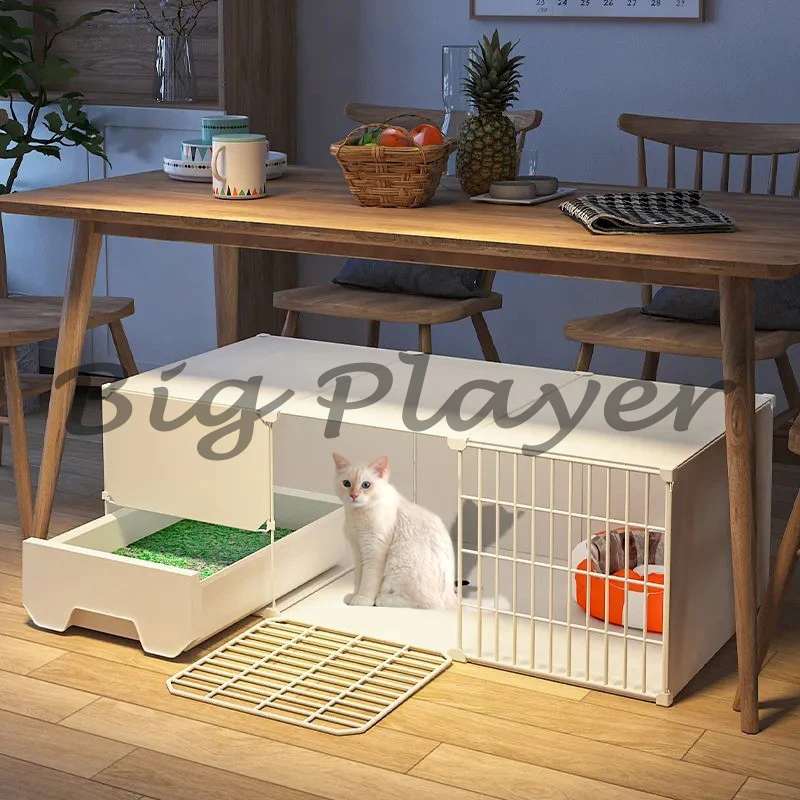 

Клетка для кошек, домашняя вилла, туалет, встроенный песочница, рама для лазания, кошачий домик, маленькая квартира