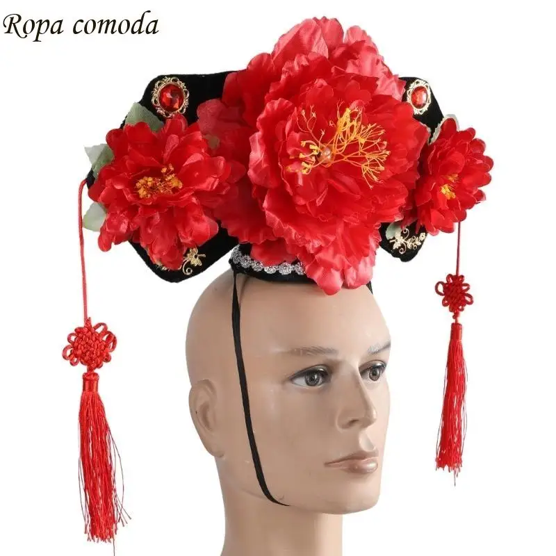 

MXMA Chinese Princess Headbands Cosplay Party Headpiece for Historical Reenactment Traditional Costume Headwear