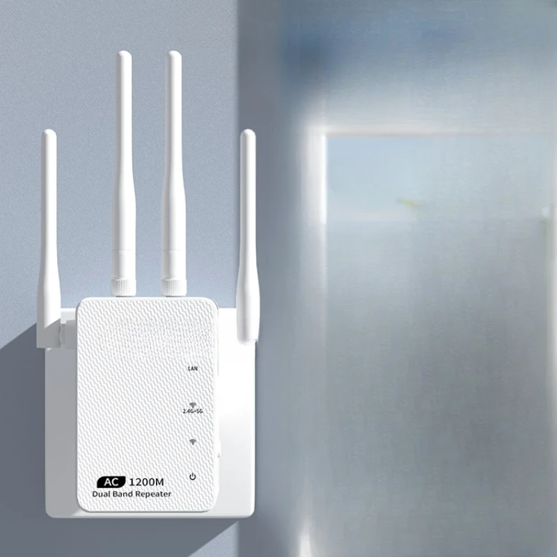 WiFi signal amplifier enhanced amplifier 1200M wireless network Wife repeater signal Gigabit extender routing through wall