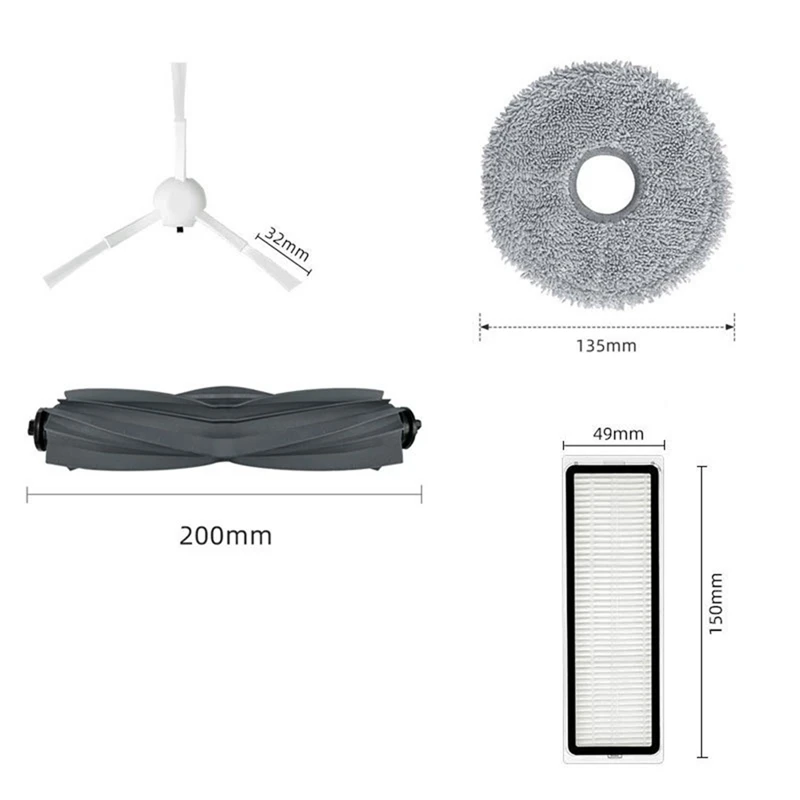 ملحقات فلتر HEPA خرق قماش ممسحة لـ Dreame X10 S10 Plus L10S Ultra W10S Pro