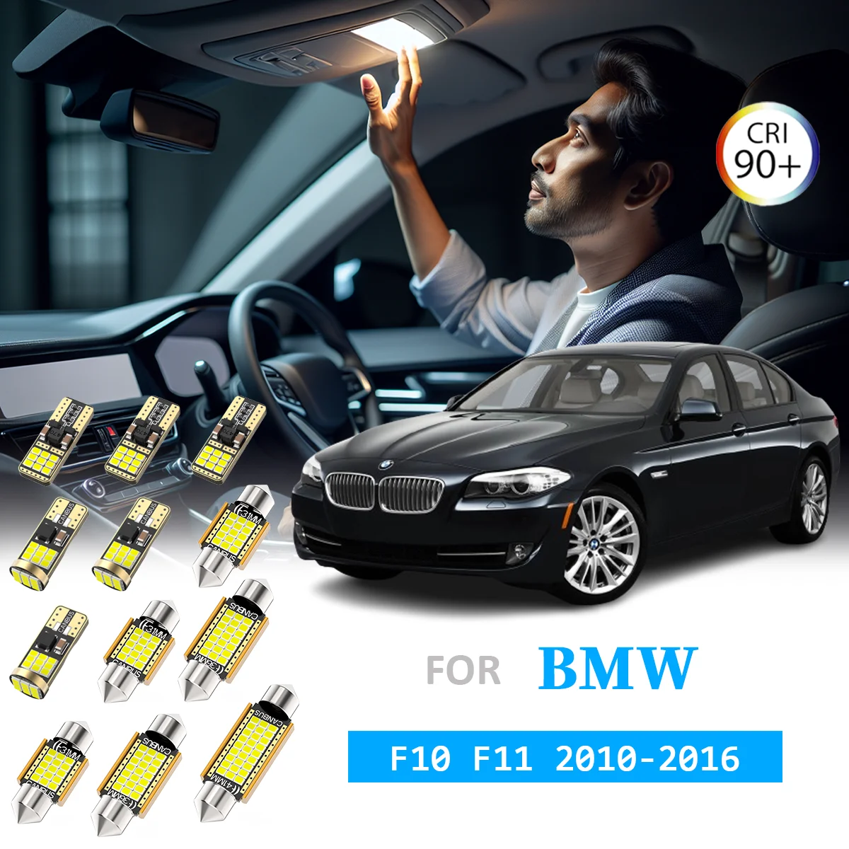 

AENVTOL Canbus 20 шт. для BMW 5 серии M5 F10 F11 Sedan Touring 2010 2011 2012 2013 2014 2015 2016 комплект светодиодных ламп внутреннего освещения