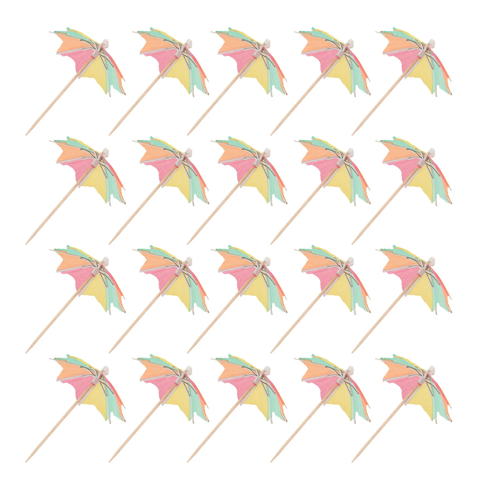 50Pcs Paper Drink Picks Cocktail Umbrellas Premium Bamboo Party Supplies Cake Toppers Luau Beach Summer Pool Holiday