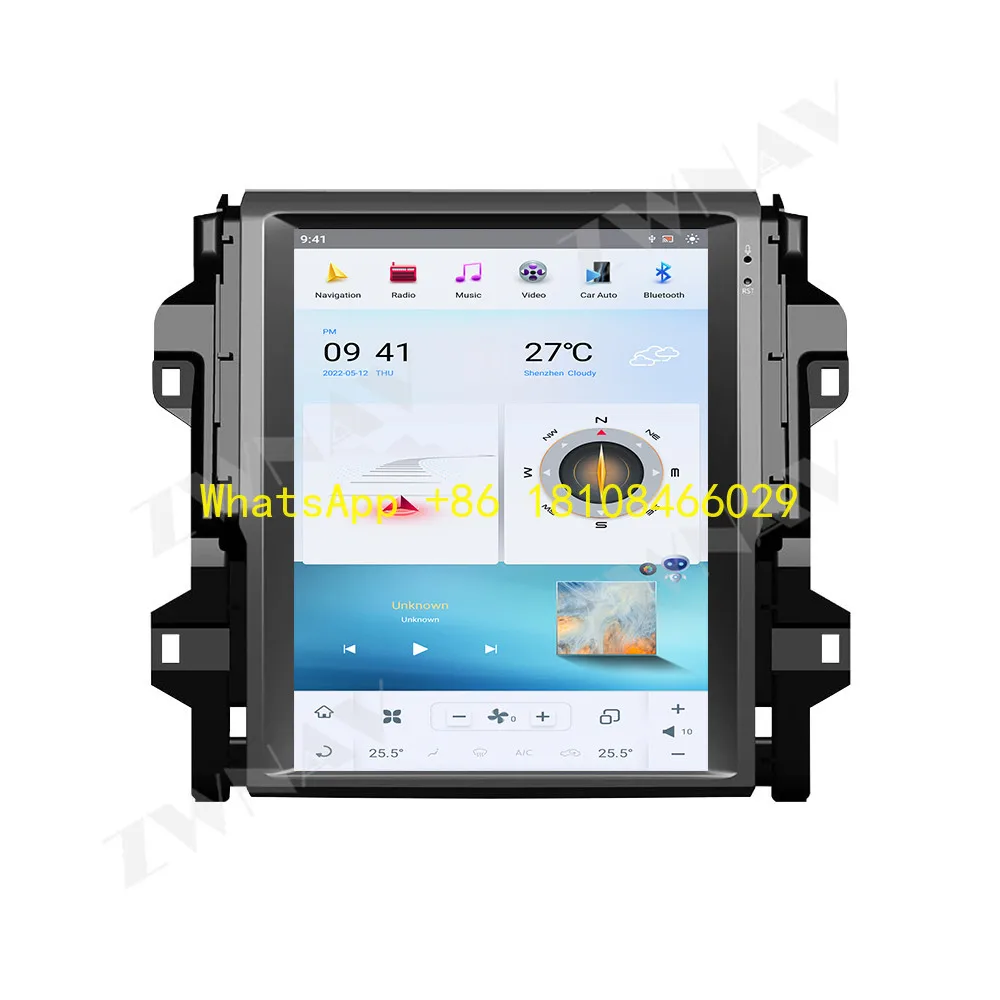 

12,1-дюймовый Carplay для Toyota Fortuner 2016-2022, автомобильный радиоприемник, GPS-навигация, мультимедийный видеоплеер, автомобильная стереосистема