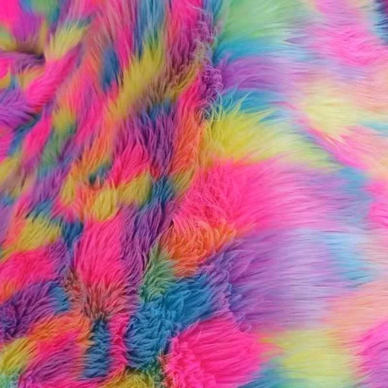 1yard Jacquard falling water rolling plush colorful faux fur plush clothing fabric for patchwork