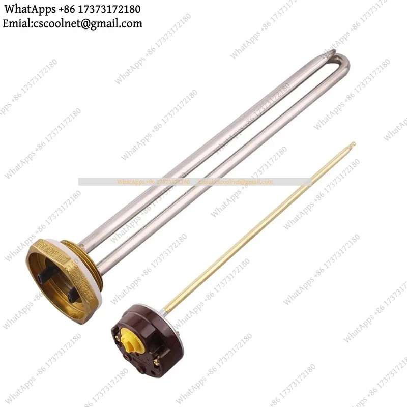 JS03 48V 96V Tubular DC Heating Element with Thermostat SUS304 250W 450W 1000W 1500W DN32 Immersion Heater for Water