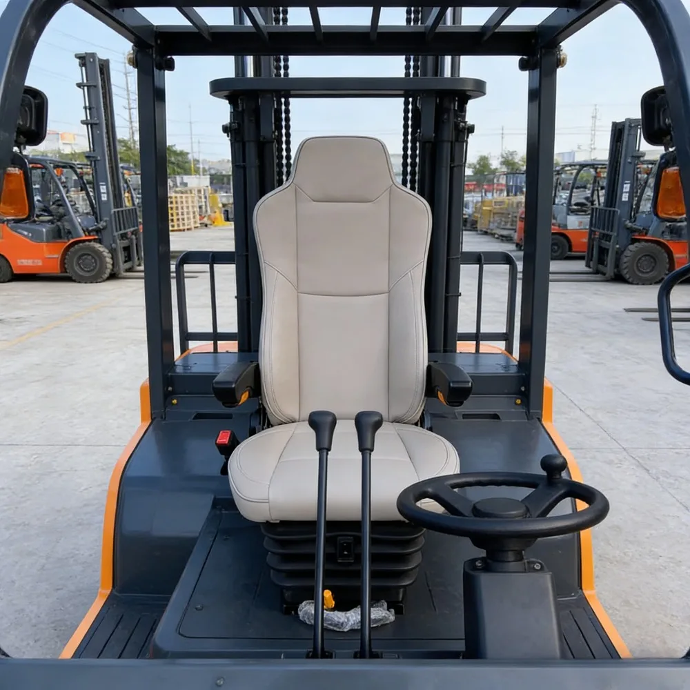 Factory Direct Sale Durable Leather Mechanical Suspension Driver Seats for Heavy-Duty Construction Machinery Forklift Equipment