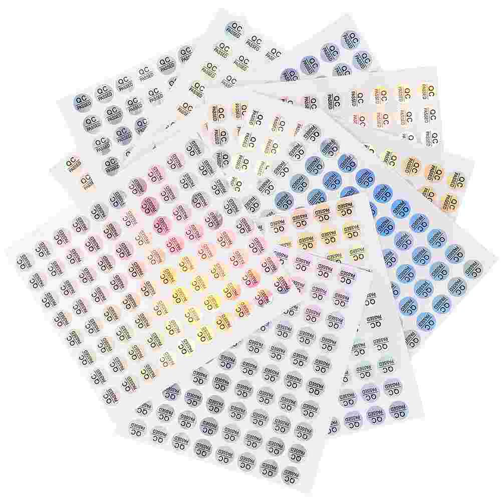 1600 Pcs Qc Pass Tag Transparent Stickers Passed Clothing Labels for Quality Test Pvc Self-adhesive Women's