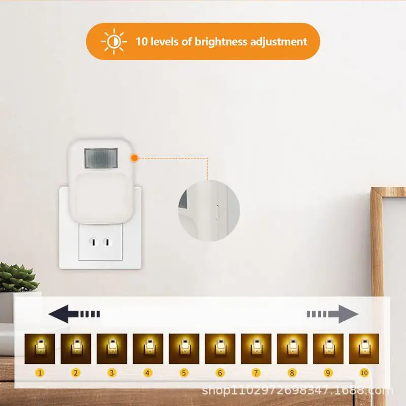 

Night Lights Plug Into Wall Motion Sensor Lamps Indoor Plug In 3-Color Temperature Settings Nightlights For Stairway Kitchen