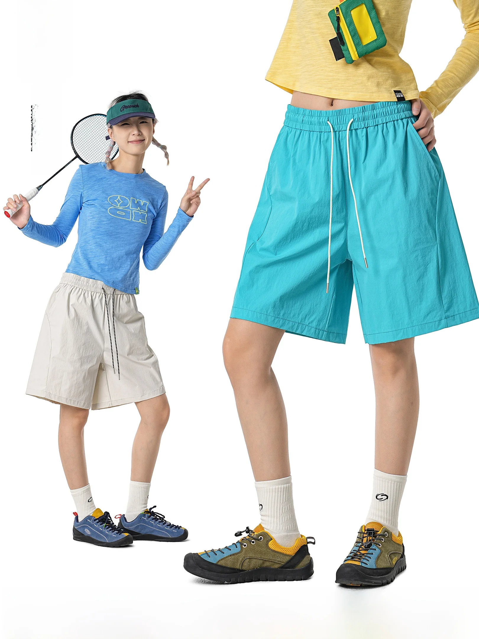 

Dopne Loose Thin Summer Sports orts Beachwear Casual Pants Polyester Fiber l Waist Elastic Waist Pure Color