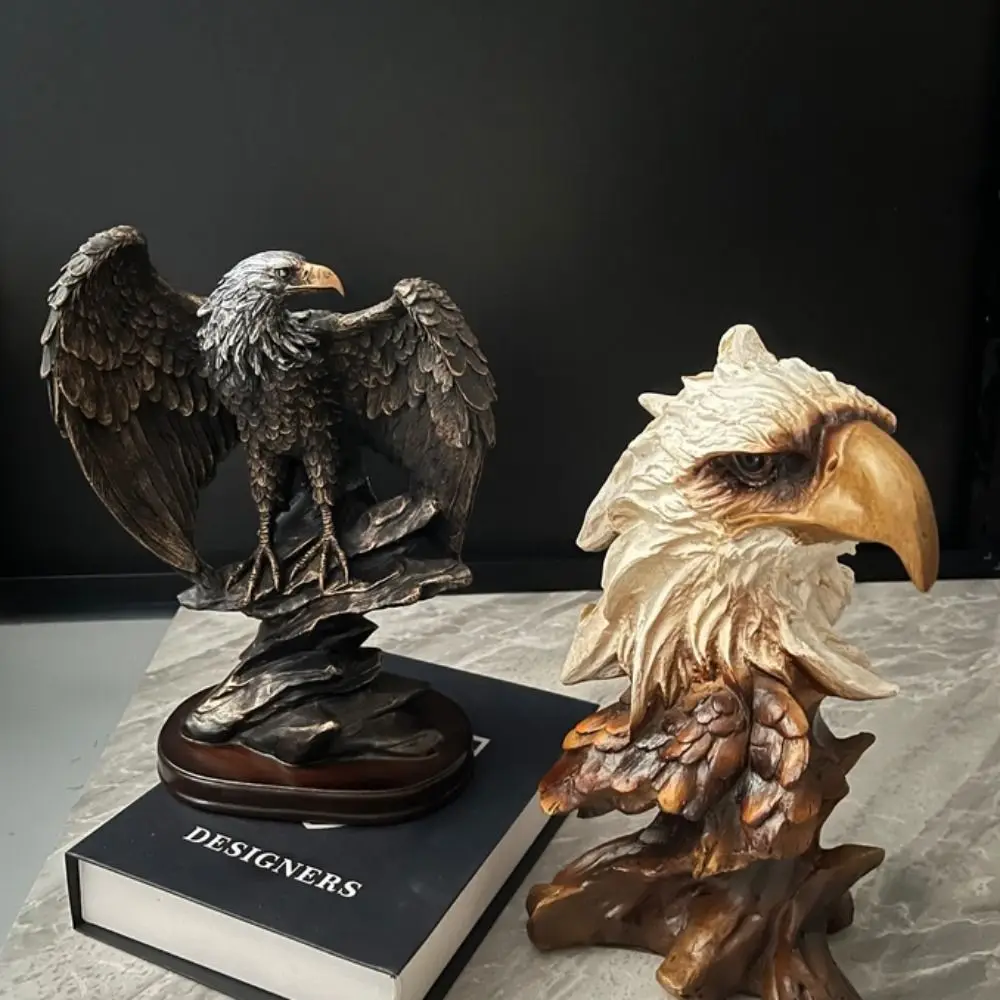 

Crafts Resin Simulation Animal Statue Luxury Retro Tiger Lion Head Ornament Vivid Miniatures Figurine Sculpture Home