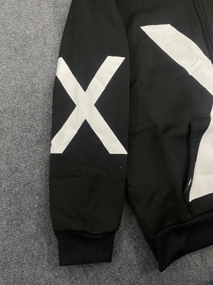 Trendy brand dark style casual loose top printed design hooded cardigan personalized high street printed hoodie ins