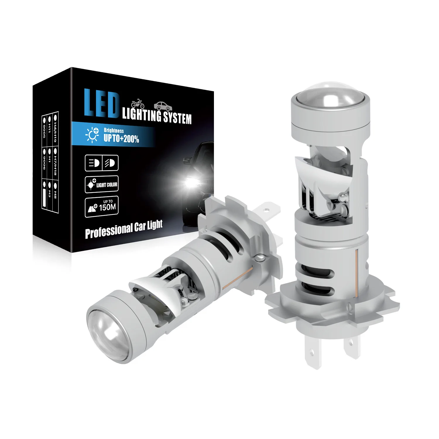 Kit de conversión de bombilla de faro LED, chips CSP, amplio voltaje 12V–30V, fácil instalación, haz halógeno OEM para H1 H3 H4 H7 H8 H9 H11