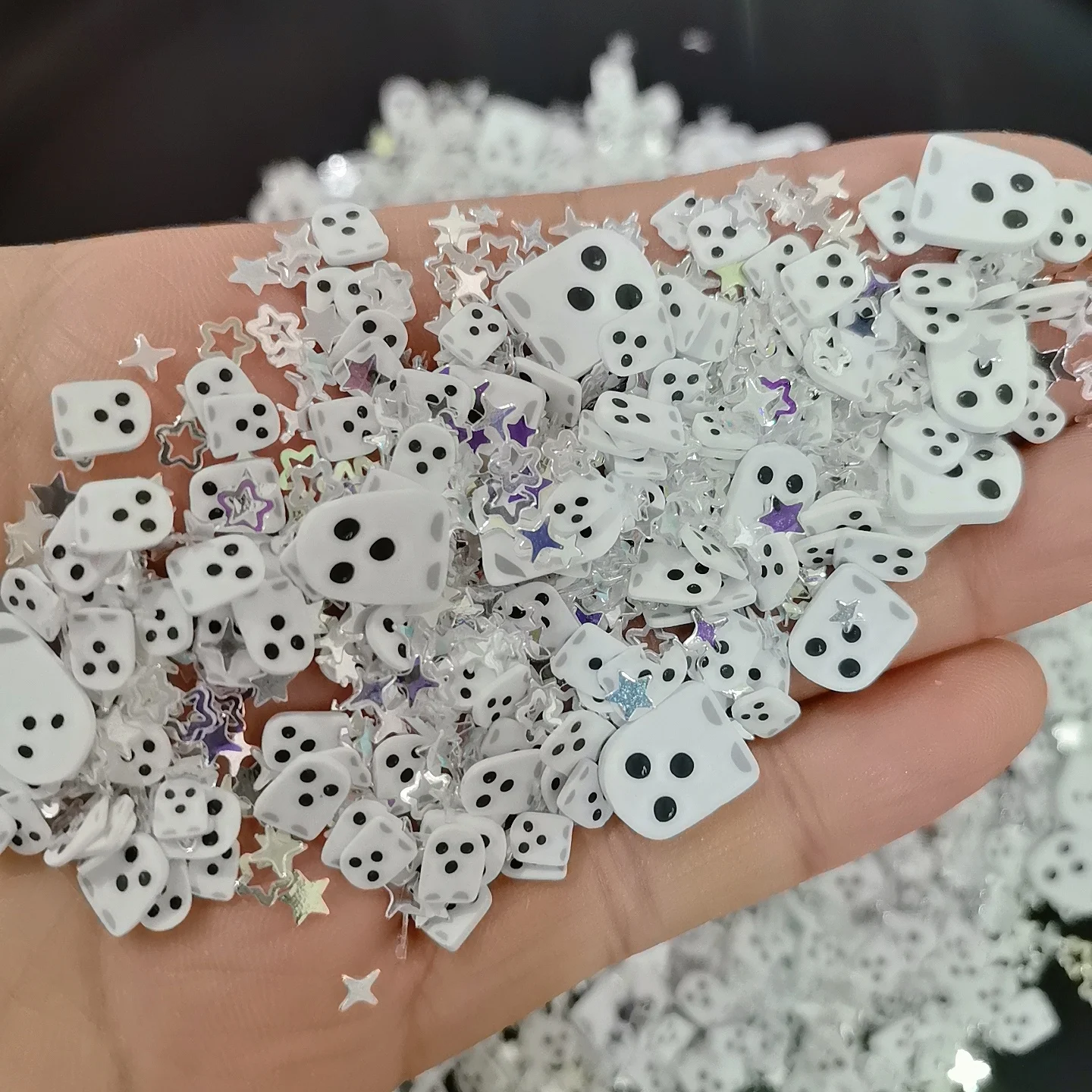DIY Craft Slime Sprinkles Halloween White Ghost Slime Polymer Clay Sprinkles Slices With Cross Star Glitter Confetti