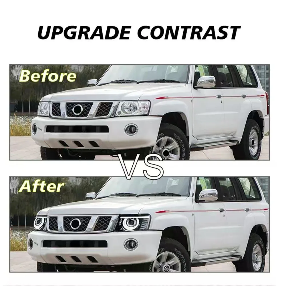 Headlight Day‑Running‑Light Assembly for Nissan Patrol Safari Y61 2004‑2010 OEM‑Style Modified Head Lamp