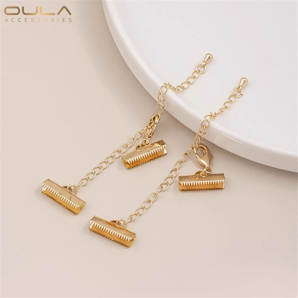 

1pcs 14K Copper-encrusted Real Gold Horse Clip, Diy Lobster Clip, Tail Chain, Bracelet, Necklace, End Buckle, Accessory