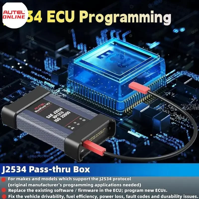 Autel-VCI MaxiFlash VCI Dongle J2534 ECU programmeur, fonctionne avec OEM Automaker GM Techline logiciel reprogrammation et Scanner Autel