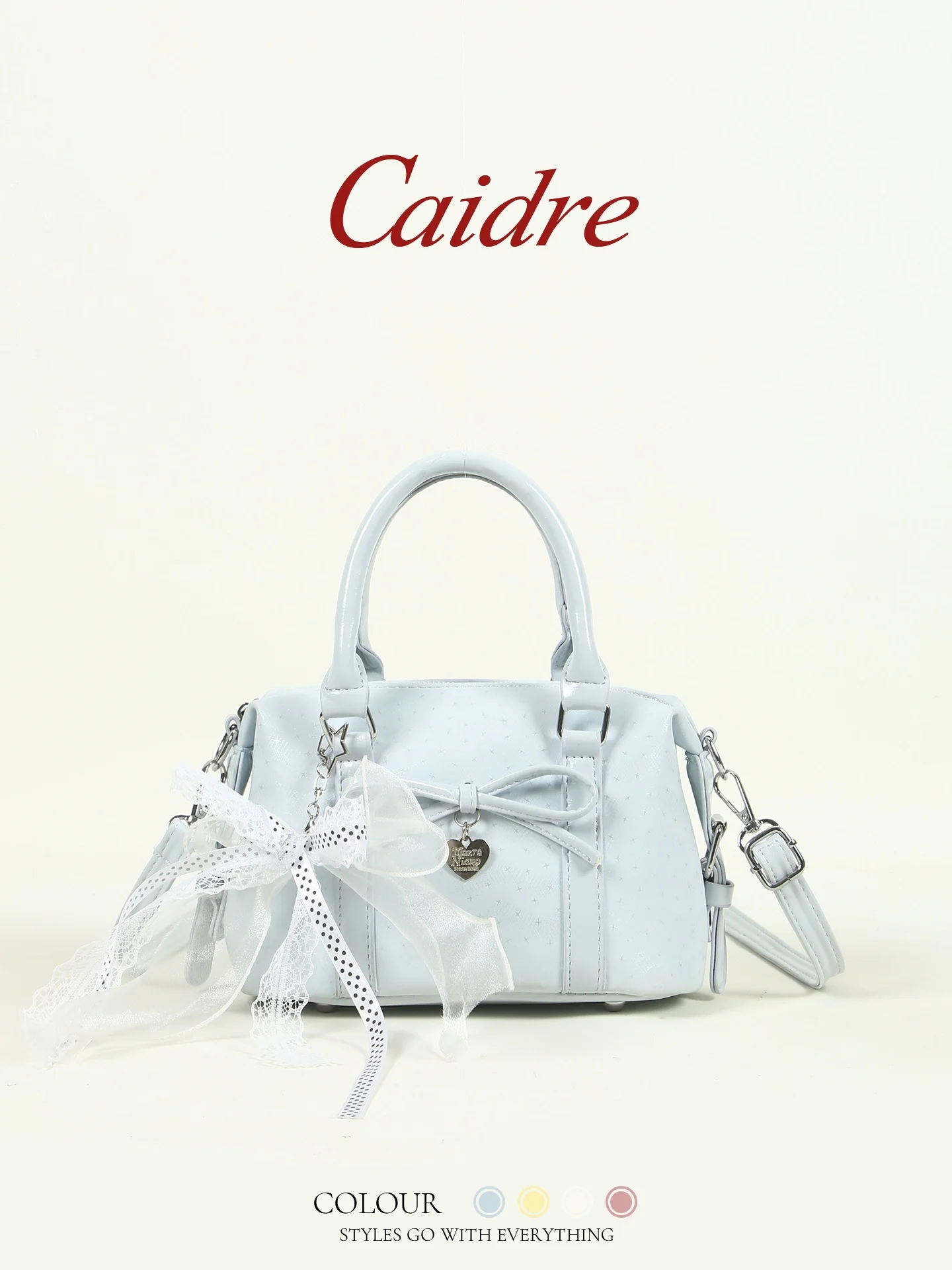 Caidre  Knot Boston Pillow Bag 2026 New Work Handbag Single Shoulder Slant Cross Small Carry Bag Soft PU Leather