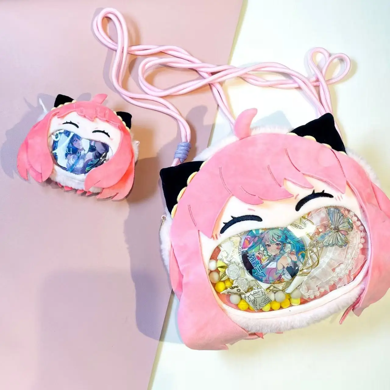 

Spy X Family Anya Pain Multifunctional Backpack Crossbody Girly Heart Plush Bag Anime