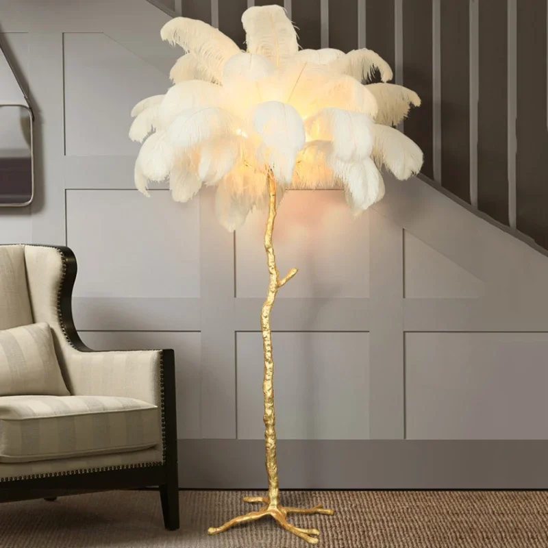 Modern LED lighting feather home decoration hotel floor lamp