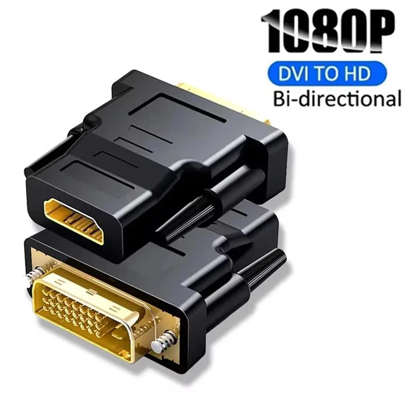 DVI To HDMI-compatible Cable Adapter HDTV Video Adapter Bi-Directional 1080P Connector Coupler For Projector Laptops PC Computer