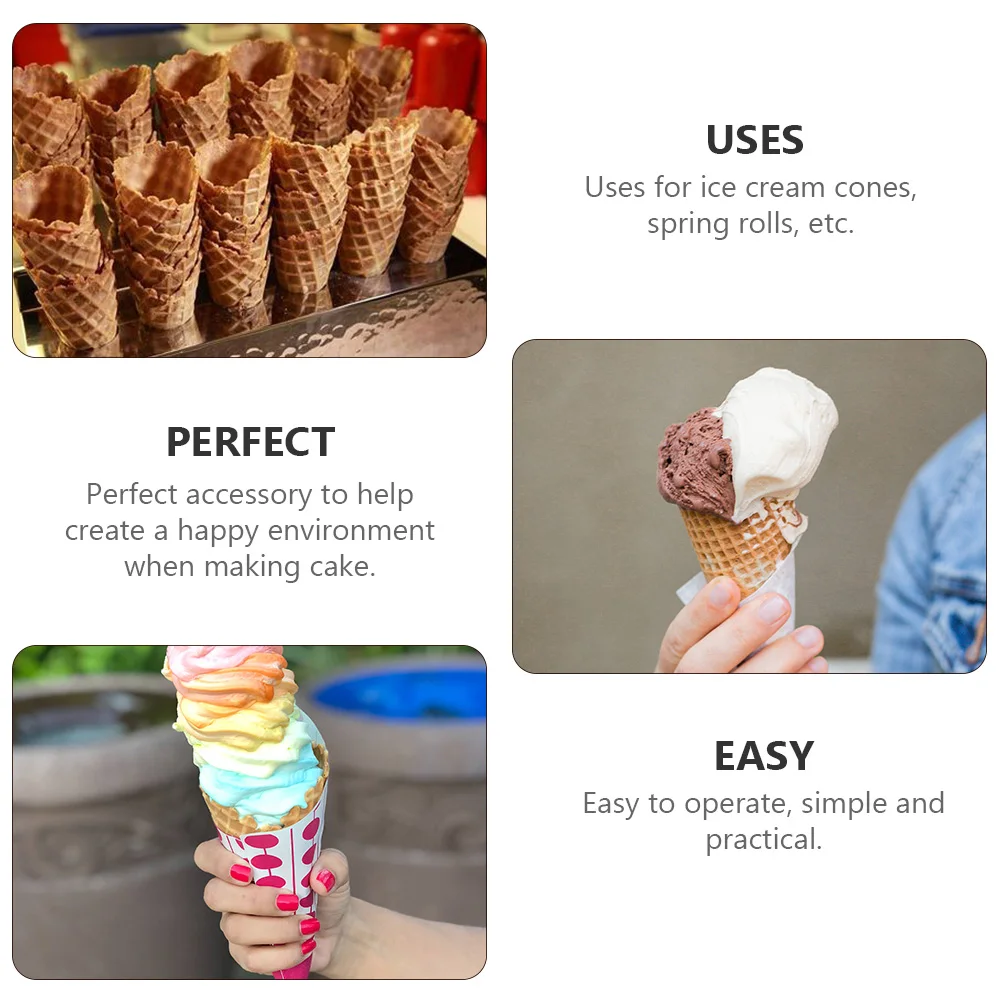 

3 Pcs Ice Cream Cone Mold Maker ABS Smooth Edge Non Burr Easy Use Kitchen DIY Waffle Cones Baking Shaper Dessert Tools