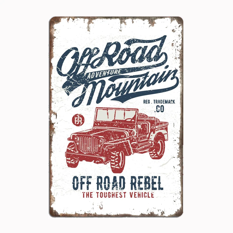 

Off Road Jeepcars Poster Metal Sign Bedroom Club Tin Custom Bar Indoor Decor Posters Home Wall Decor Room Decoration