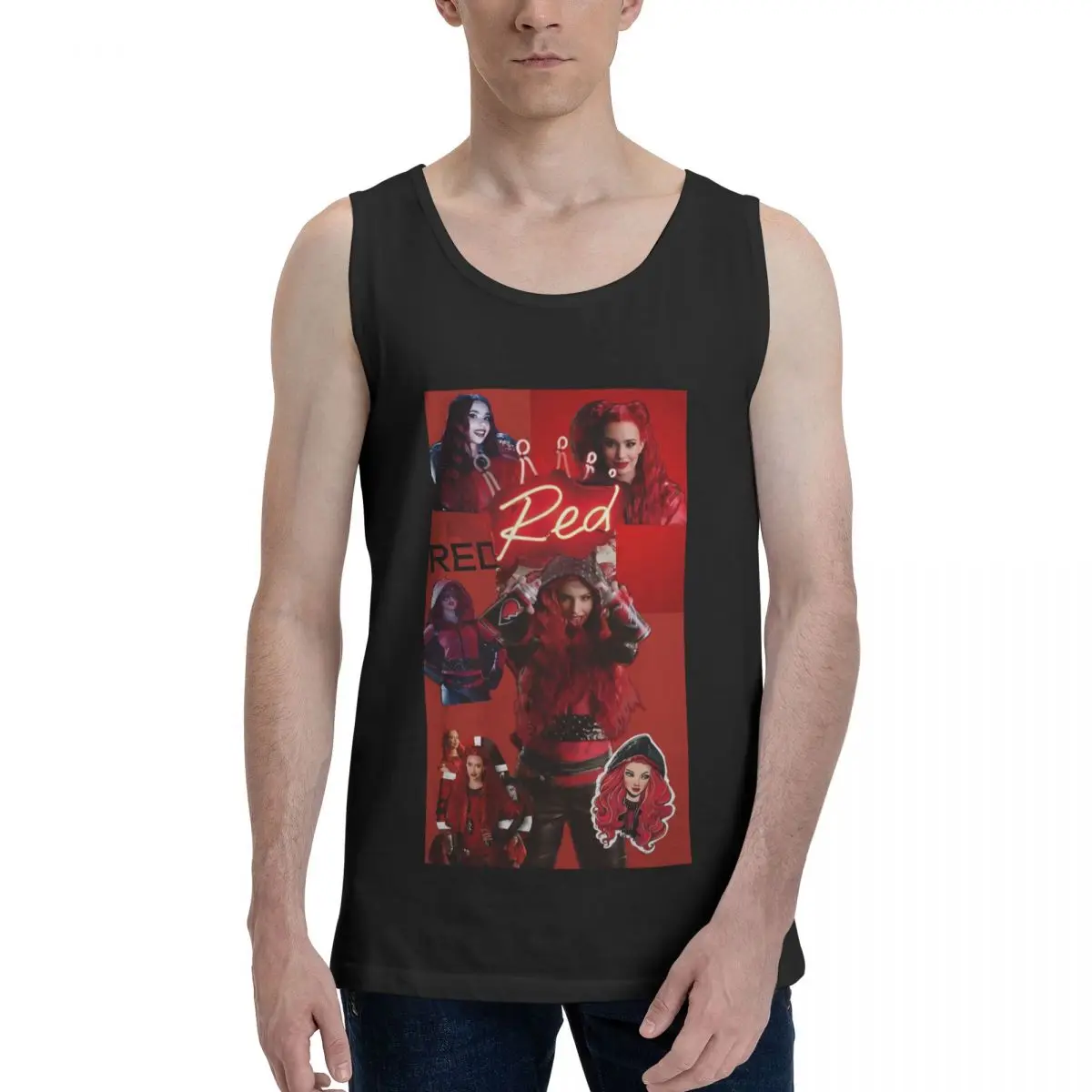 Descendants 4 The Rise Of Red Accessories 100% Cotton Men's Sweatshirt Vest Sleeveless Clothing Tees Men Tank Tops T-shirt