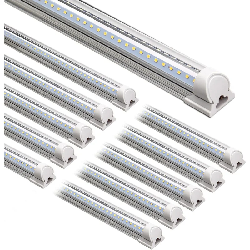 

Led shop light, 8ft 72W 9000lm 5000K, daylight white, V shape, clear cover, Hight output, linkable shop lights, 10 pack, T8 LED