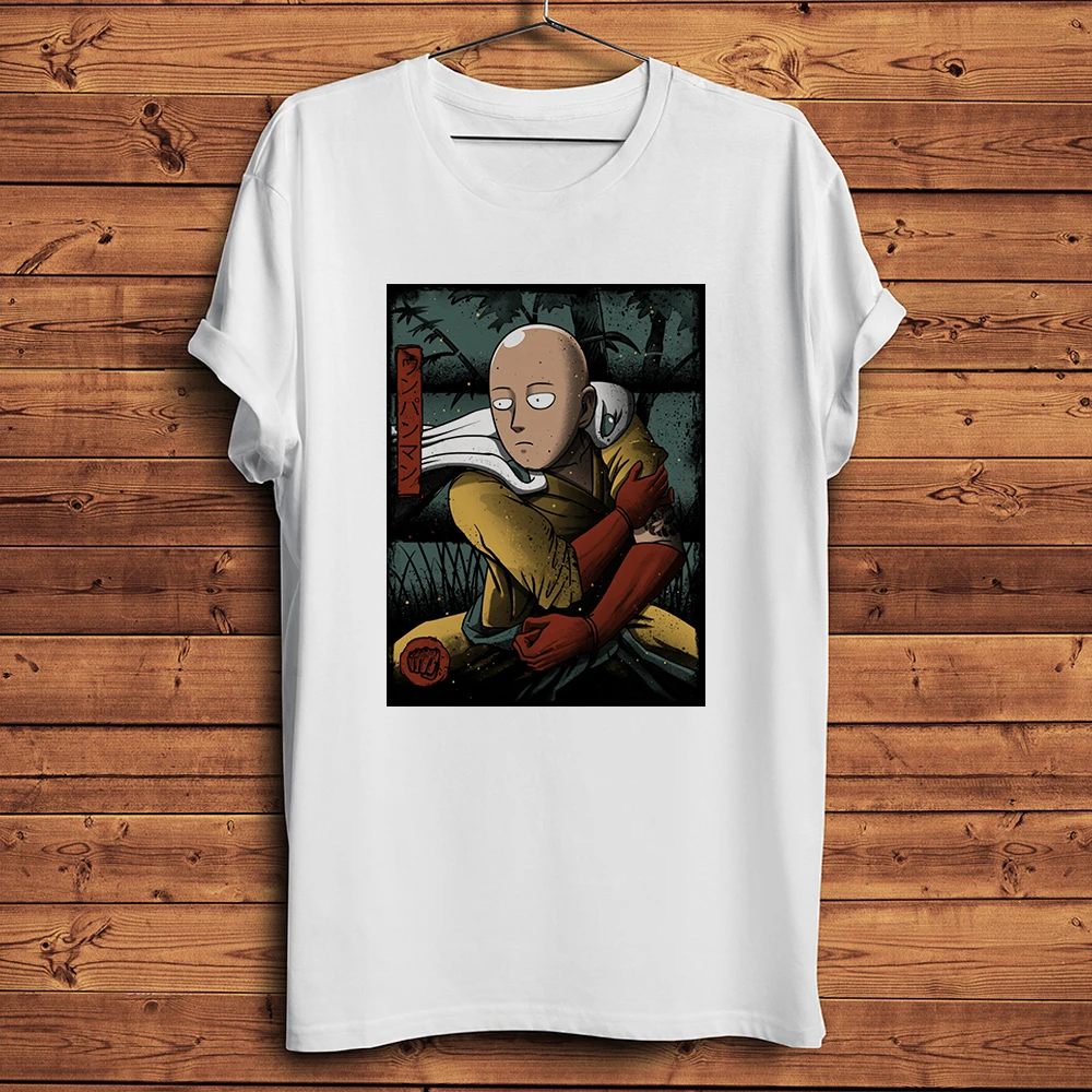 One Punch MAN Saitama funny anime tshirt men new white short sleeve unisex casual t shirt manga gift streetwear tee