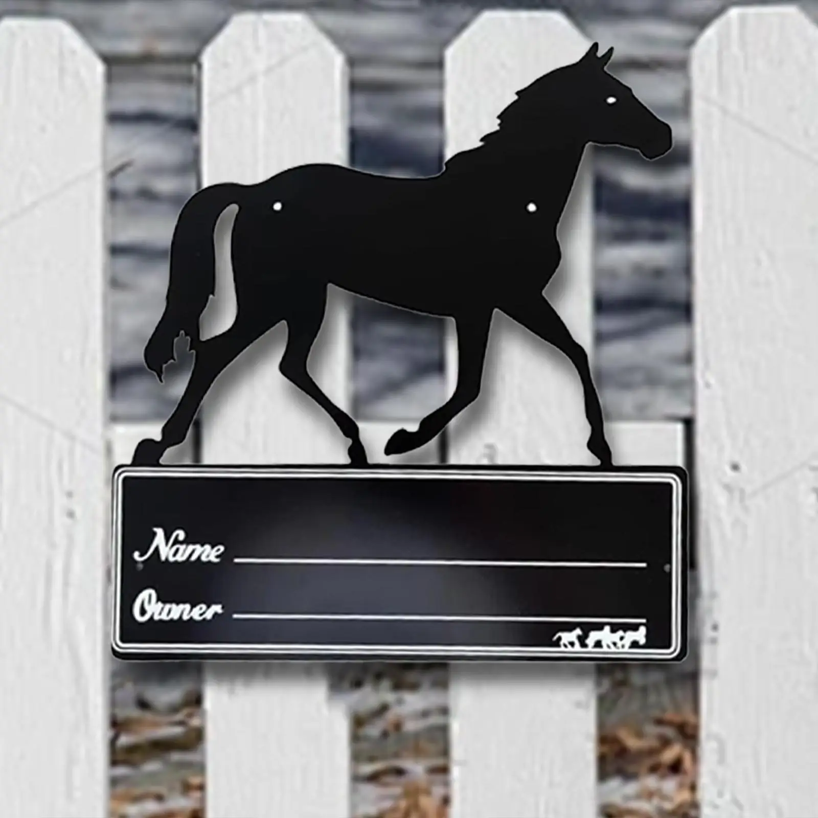 Horse Stall Name Plate Metal 9.8" x 10.6" Versatile Horse Gift Stable Supplies