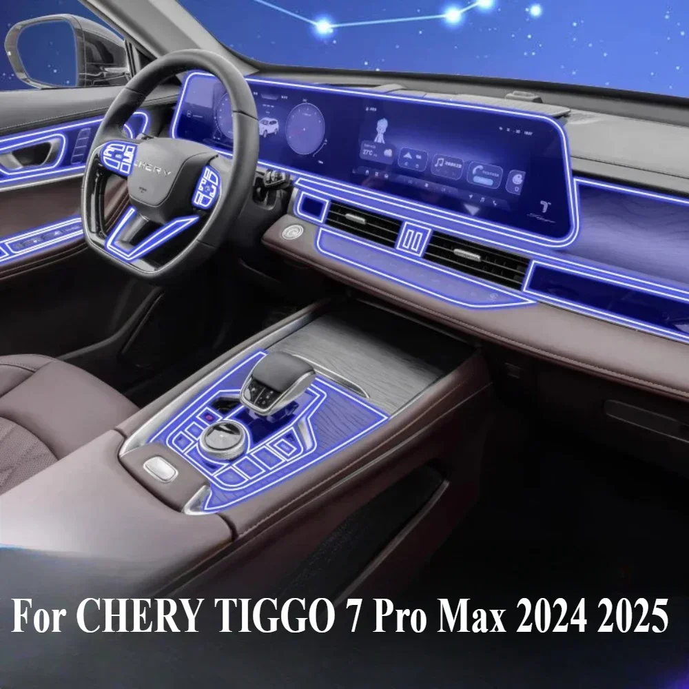 

For CHERY TIGGO 7 Pro Max 2025 2024 Car Interior Accessories Film Transparent TPU Gear Panel GPS Center Console PPF Protection