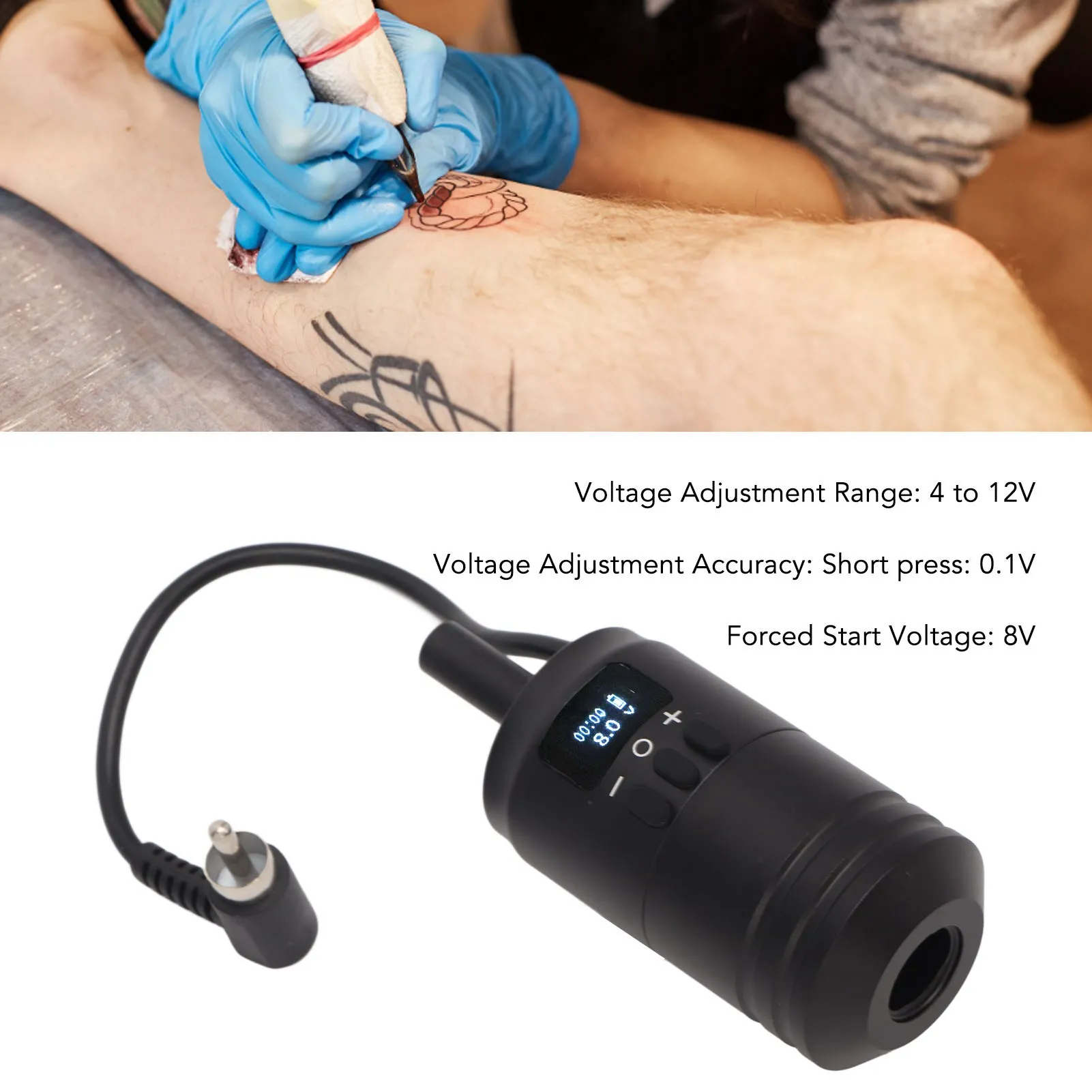 Cartridge Tattoo Handle 2 In 1 Tattoo Cartridge Grips Kit RCA Interface Portable Wireless Tattoo Power Supply Kit 1600mAh