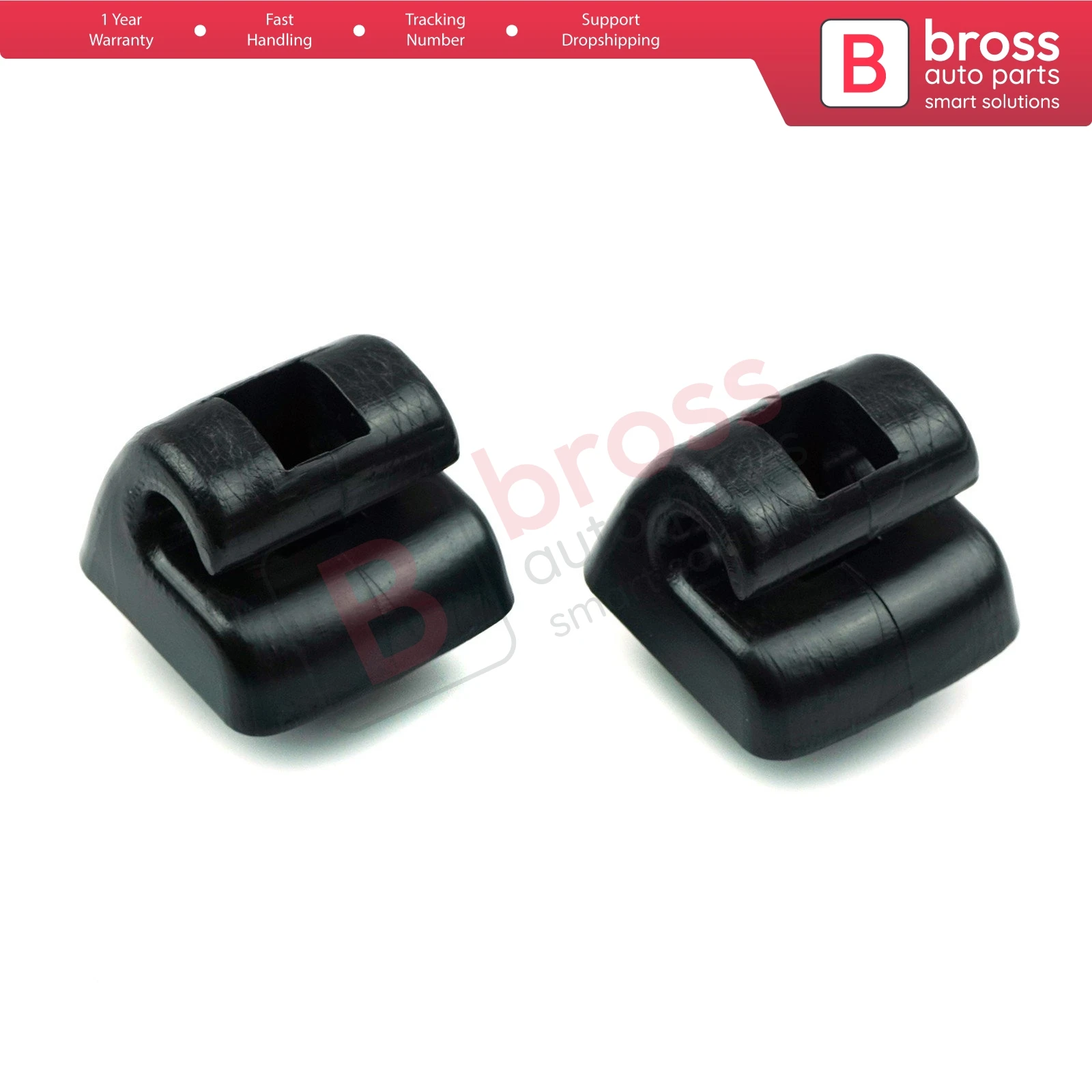 Bross BSR504 2 Pieces Sunvisor Sunshade Retainer Leg Repair Clips for Mercedes E Class W123 W124 W126 W140 W201 Black color