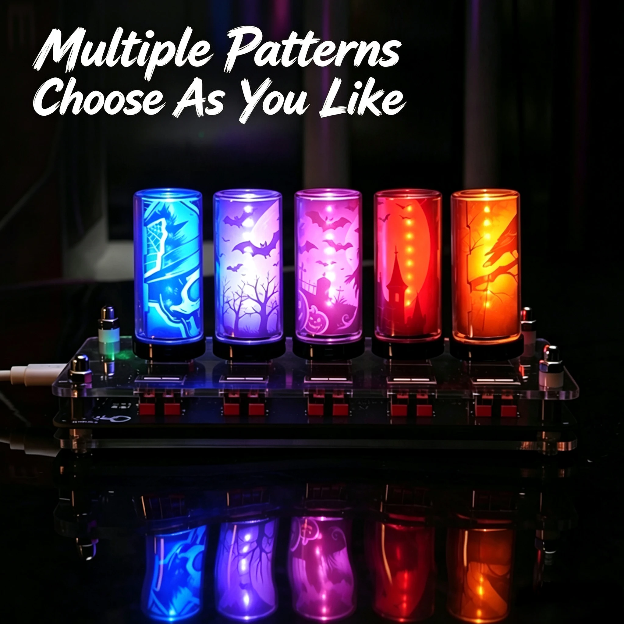 USB Atmosphere Light Halloween Mini Night Lamp Holiday Party Decorative Lights Car Indoor Home Colorful LED Ambient Lighting
