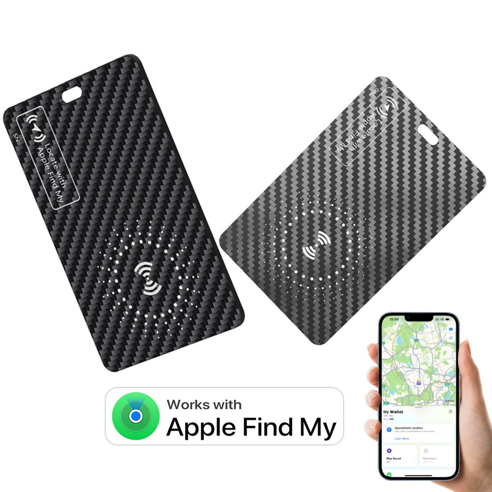 

Bluetooth Ultrathin Wallet Finder Card Wireless Charging Tracker Card Works with Apple Find My (iOS Only) Smart Finder Card