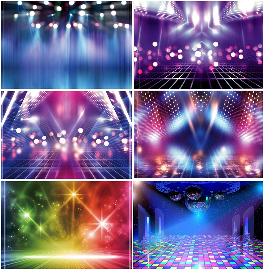 

Disco Magnificent Light Show Stage Backdrops Glow Glitter Musical Polka Dot Photography Background Shiny Banner Photocall Studio