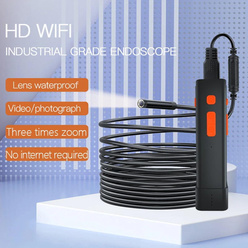 Wireless Endoscope for Automotive Inspection Semi-Rigid 8MM WiFi Borescope Camera For Android and iOS Smartphones