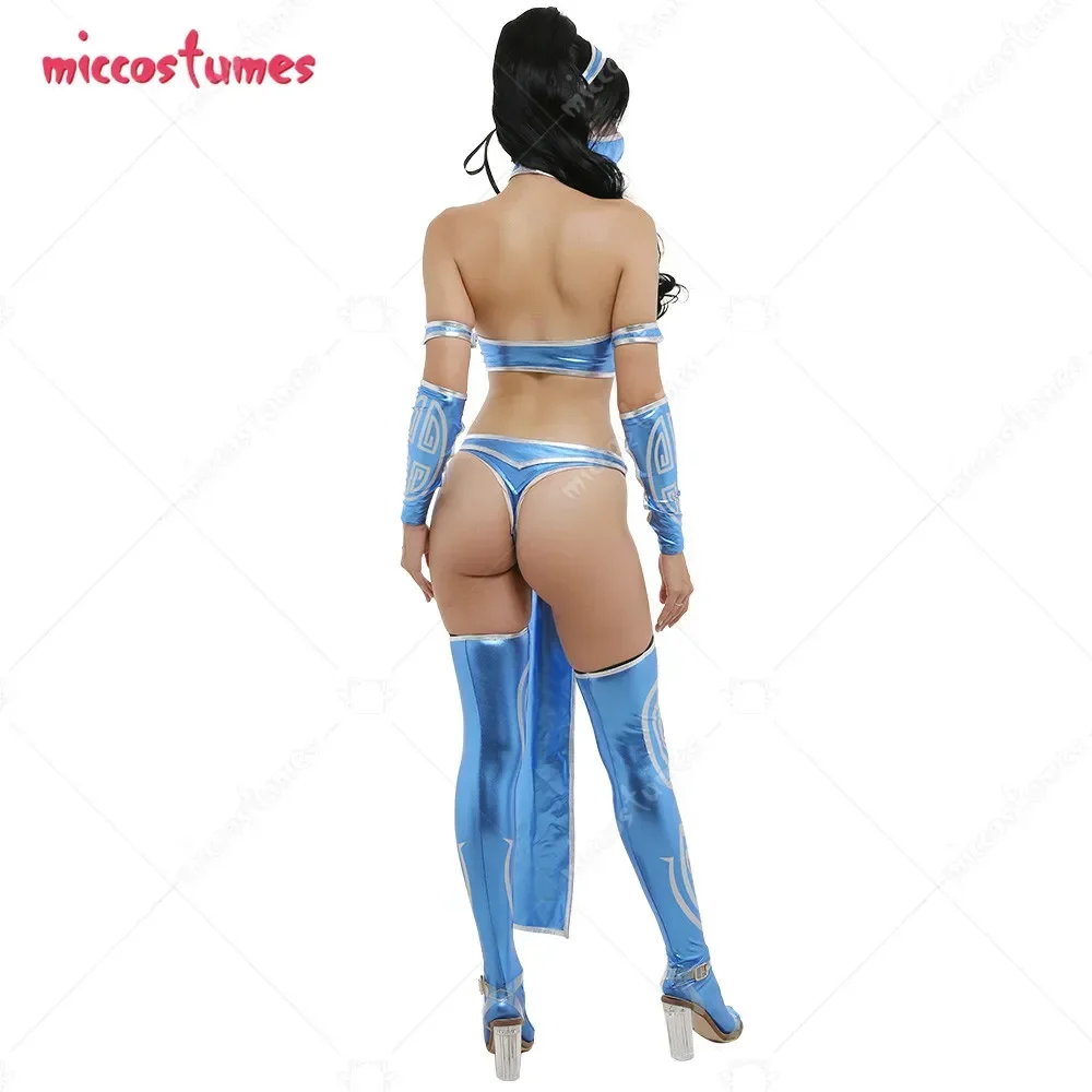 Miccostumes Women's  MK9 Suit Cosplay Costume Outfit with Wristbands Arm Accessories Stockings Face Mask