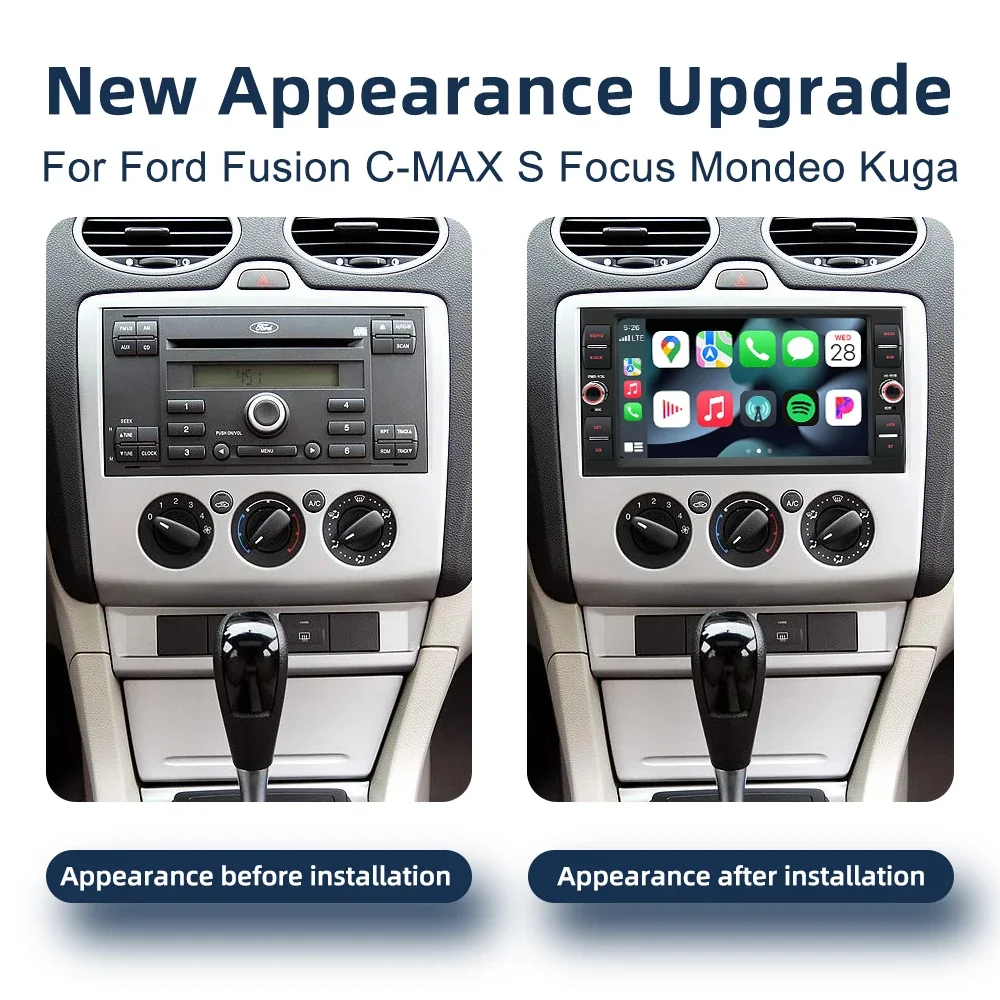 CarPlay Android 14.0 GPS Navigation 4G WiFi Bluetooth DSP RDS Car Radio For Ford Fusion  Focus Mondeo Kuga Car Multimedia Player