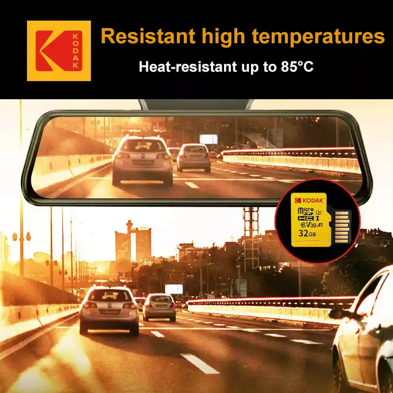 Kodak Dashcam Micro Sd Card 4K Loop Recording Microsd Memory Cards A1 U3 V30 100MB/s SDXC Resistant High Temperatures