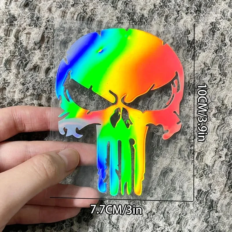 Stiker Kepala Tengkorak Sepeda Motor Tahan Air Stiker Vinyl Motocross untuk Tangki Bahan Bakar Motor, Fairing Samping, Helm, Dekorasi Sepeda