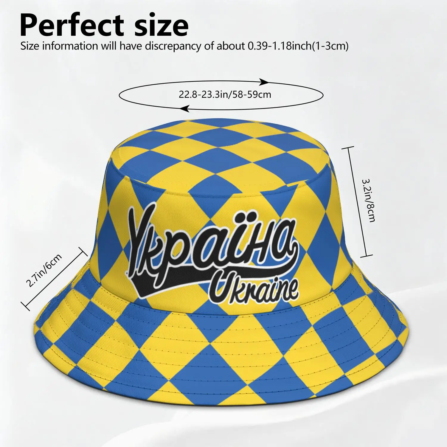 Ukraine Fisherman Hats Custom Made Name Number Team Logo Bucket Cap Country Travel Ukrainian Nation Ukrayina Flag Headgear