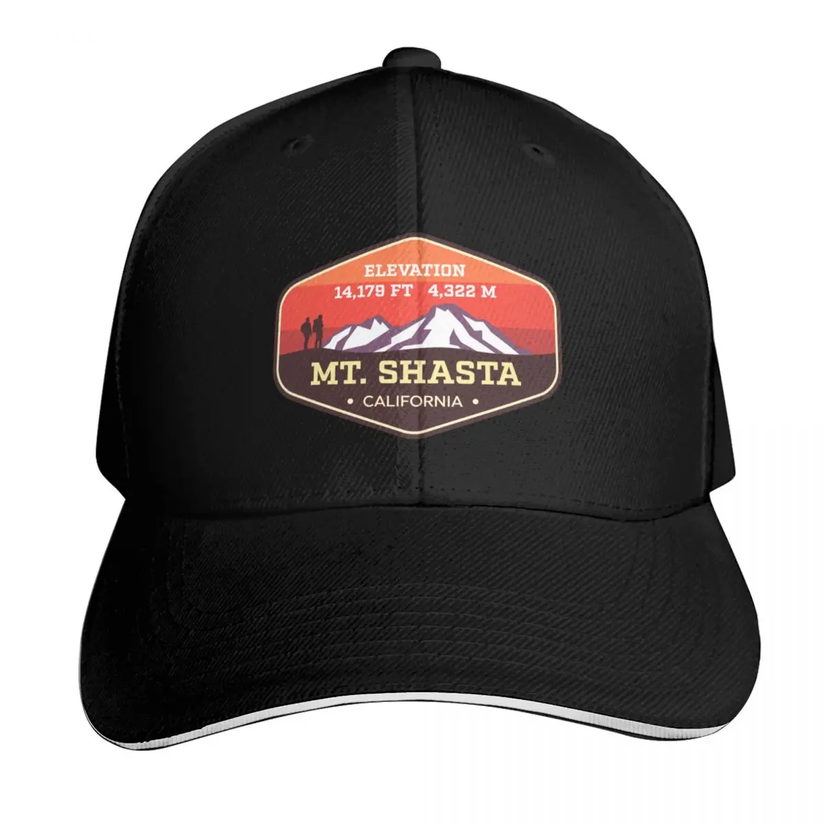Mt Shasta California - Colorful 14er Mountain Climbing Badge Baseball Cap Men Women Casual Summer Sport Sun Cap