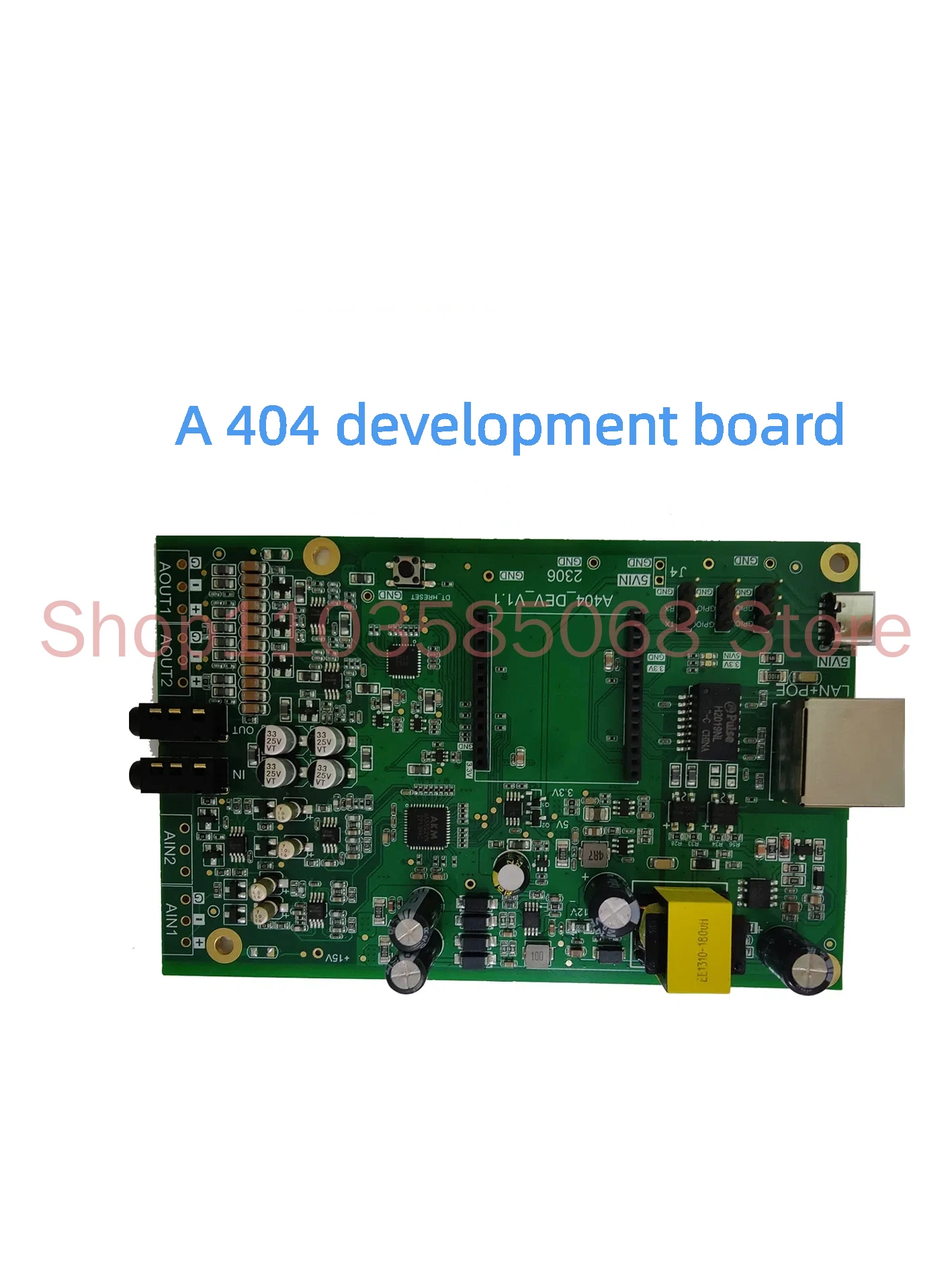 Audiocom Module Evaluation and Verification Board, Supporting A404/BF01 Modules and POE Power Supply