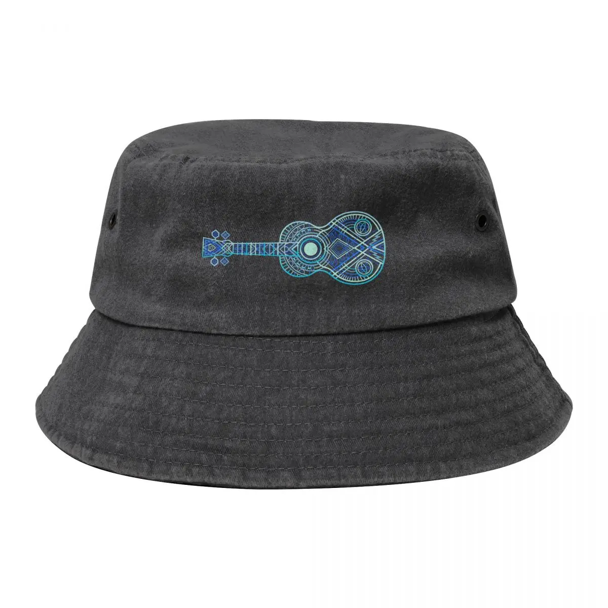 

HORIZ NO TEXT 2023 String Theory 1: Bright Blues (recommended: print on dark) - 100 Days of Ukulele Bucket Hat