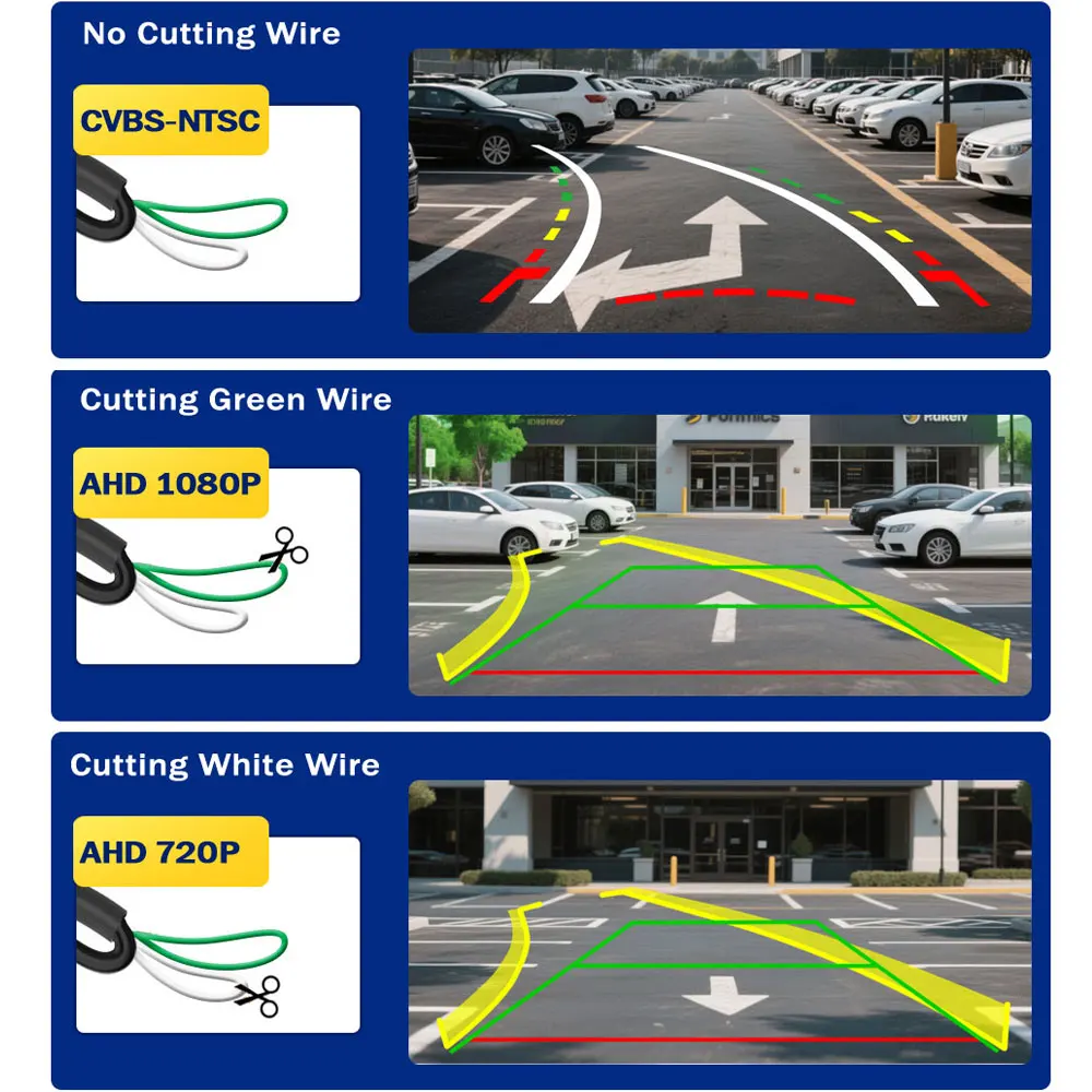 AHD 1080P Car Radio Dynamic Trajectory Rear View Camera Moving Parking Line Reverse Backup Tracks For Android Stereo Monitor