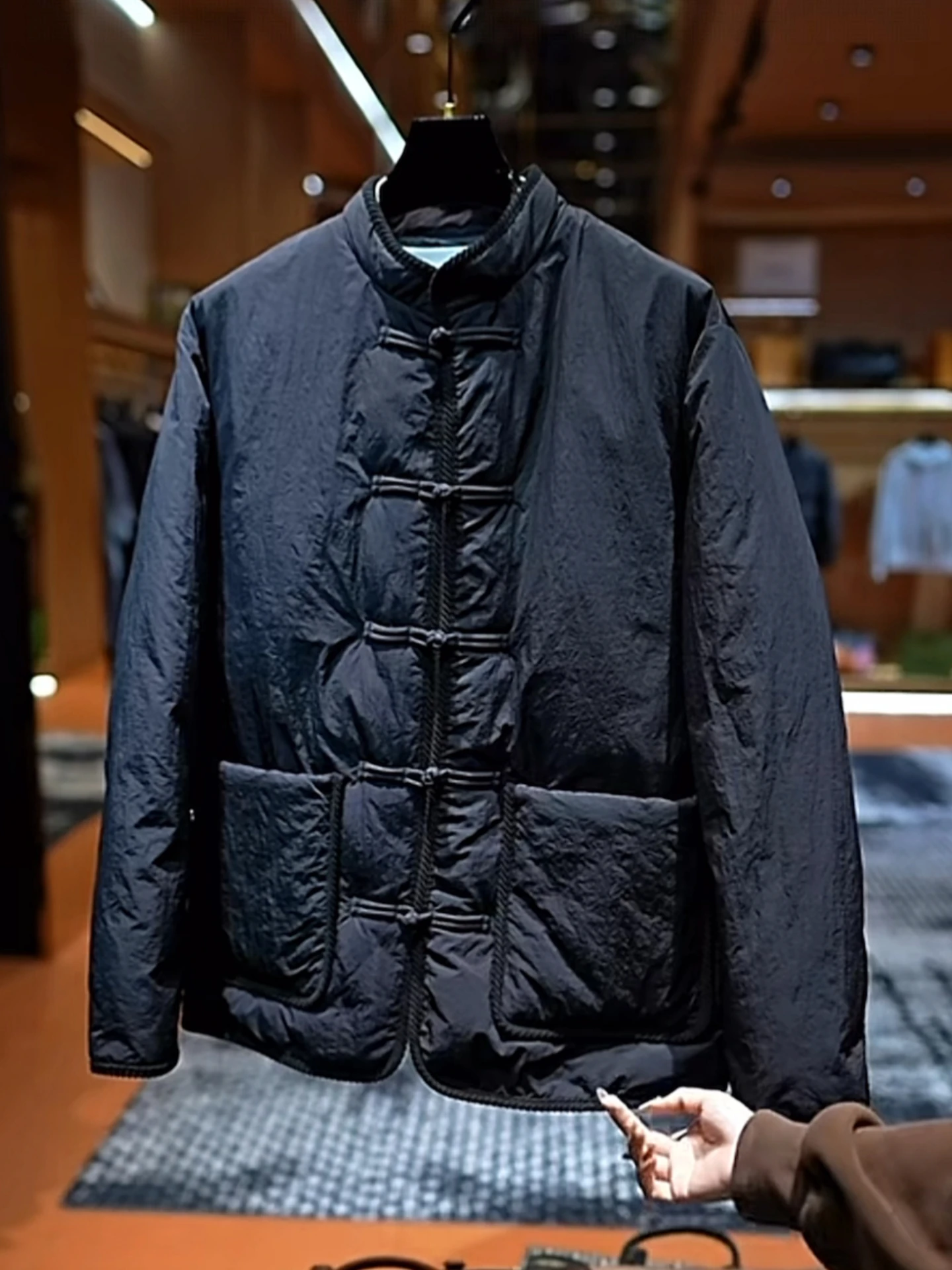 

New National Trend Chinese Sle Cotton Jaet Men's Retro Faion Button Stand Collar Warm Outerwear for Autumn And Winter