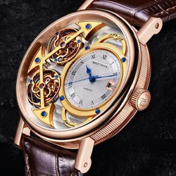 Reef Tiger/rt per orologio meccanico da uomo orologio da polso automatico da uomo nuovo scheletro con data in cristallo di zaffiro orologio Tourbillon Non mobile