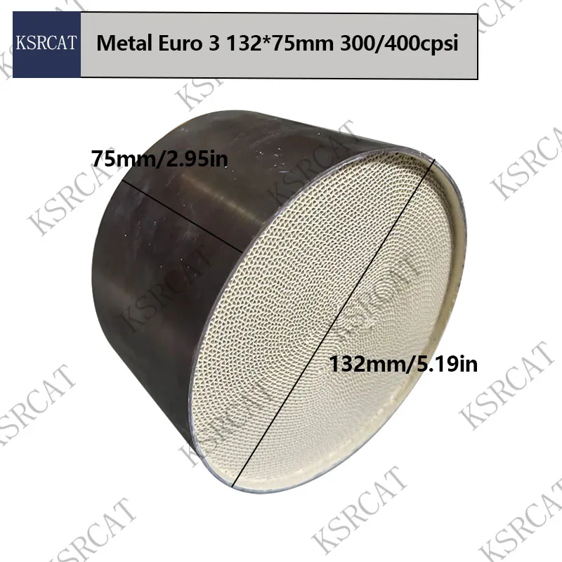 

Auto Accessories 132*75mm EURO 3 300/400cpsi Metal Catalytic Converter Exhaust Catalytic Converter