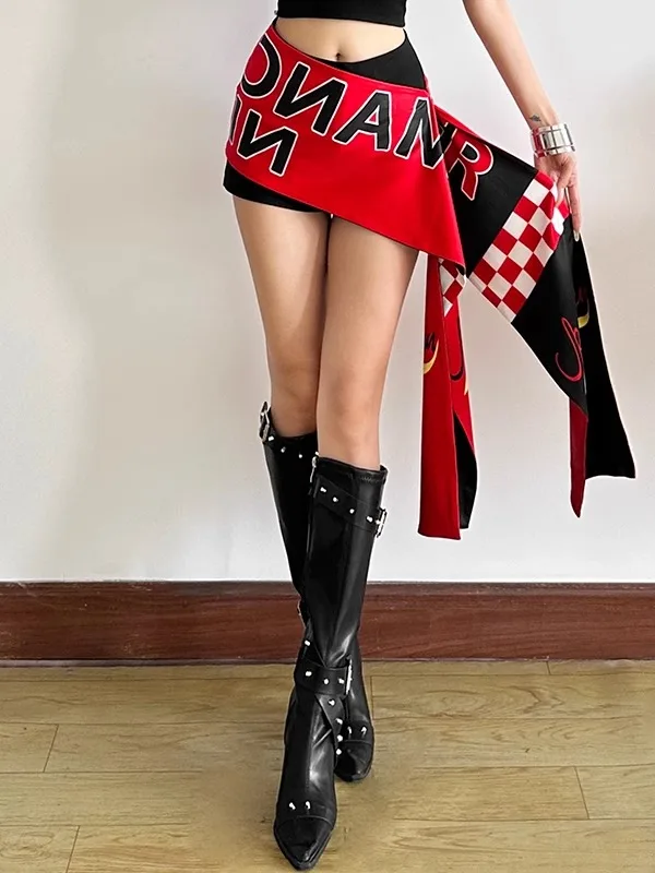 

Юбка с запахом для джазовых танцев с высокой талией, женские брюки f-длины, смесь полиэстера и спандекса, готовая юбка для поездок на работу для танцев